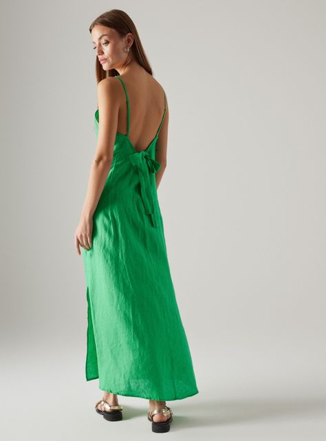 Vestido Lino Pabilo con Amarra en Espalda-5