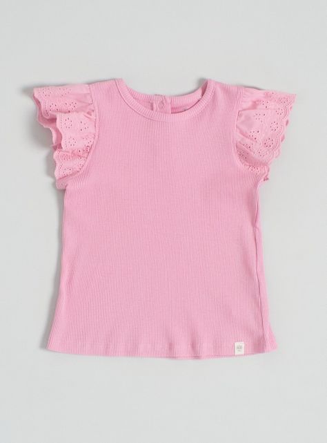 Polera Sólida con Manga de Broderie-0