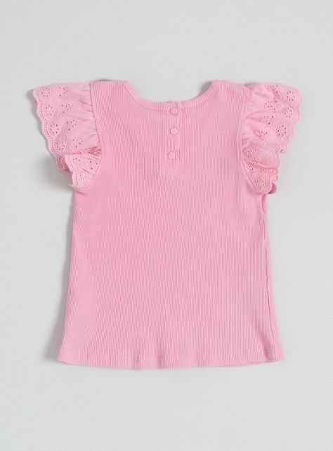 Polera Sólida con Manga de Broderie-1