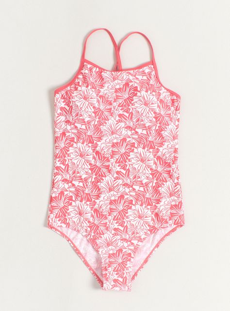 Traje de Baño Básico Estampado Borde Sólido-2