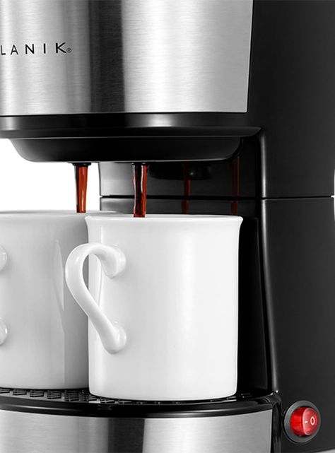 Cafetera de Filtro de 2 Tazas Negro e Inox-2