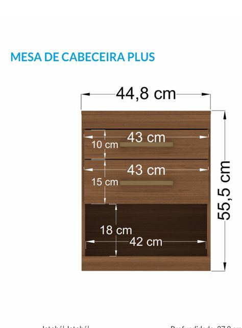 Velador Start 2 Cajones Jatoba-1