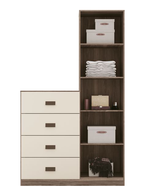 Cómoda Estilo 1 Puerta con espejo 4 Cajones-2