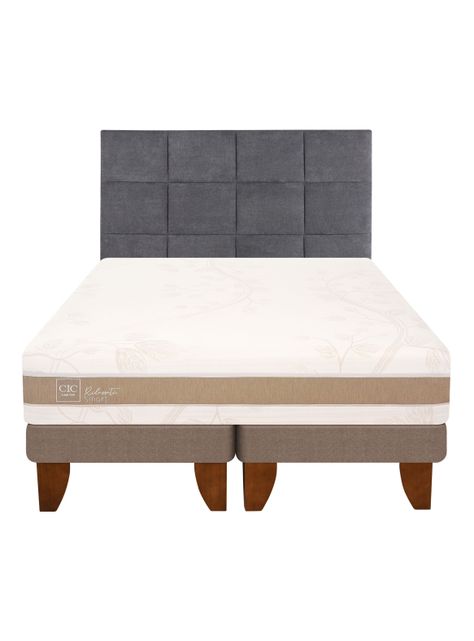 Cama Europea Rilassati Infinity King Base Dividida + Respaldo Tamesis Grafito-2