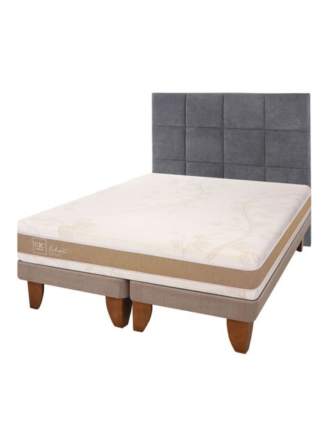 Cama Europea Rilassati Infinity King Base Dividida + Respaldo Tamesis Grafito-0