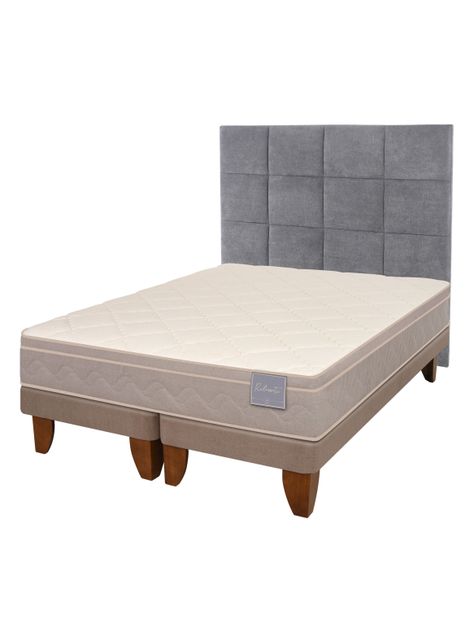 Cama Europea Rilassati King Base Dividida + Respaldo Tamesis Gris-2
