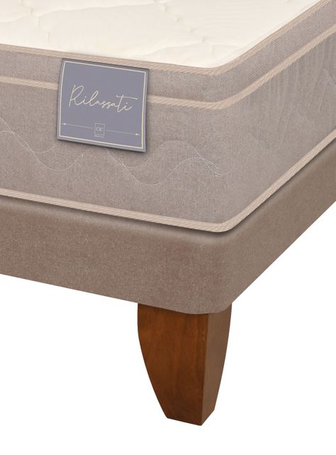 Cama Europea Rilassati King Base Dividida + Respaldo Tamesis Gris-3