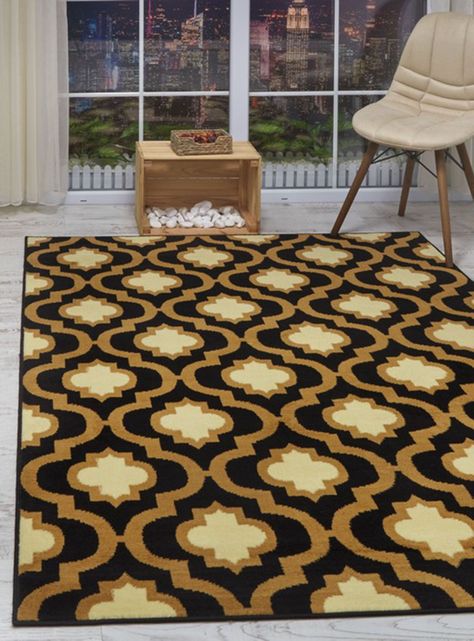 Alfombra Kashan King 153 x 213 cm Negra-2