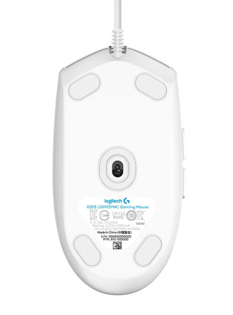 Mouse Gamer Alámbrico G203 RGB Light Blanco-2