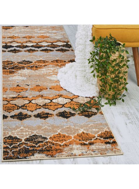 Alfombra Pasillo Siesta 70 x 230 cm Naranja-1