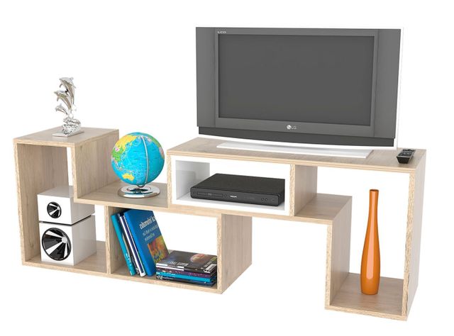Combo Living Beijing Rovere Rack Extensible TV 40'' + Mesa de Centro-7