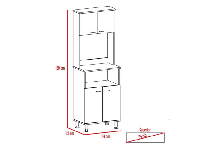 Mueble TuHome de Cocina Microondas Kitchen Wengué 4P TuHome-1