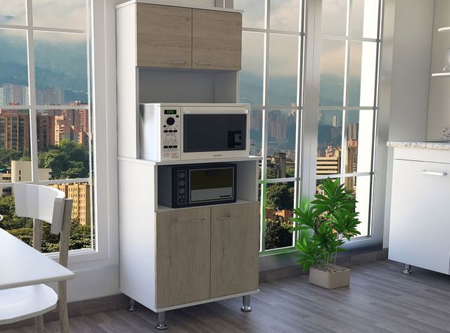 Mueble de Cocina Microondas Kitchen 4P Café Claro TuHome-4
