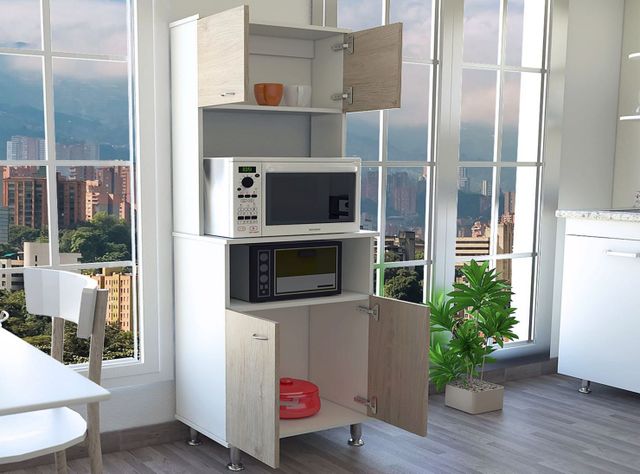 Mueble de Cocina Microondas Kitchen 4P Café Claro TuHome-5