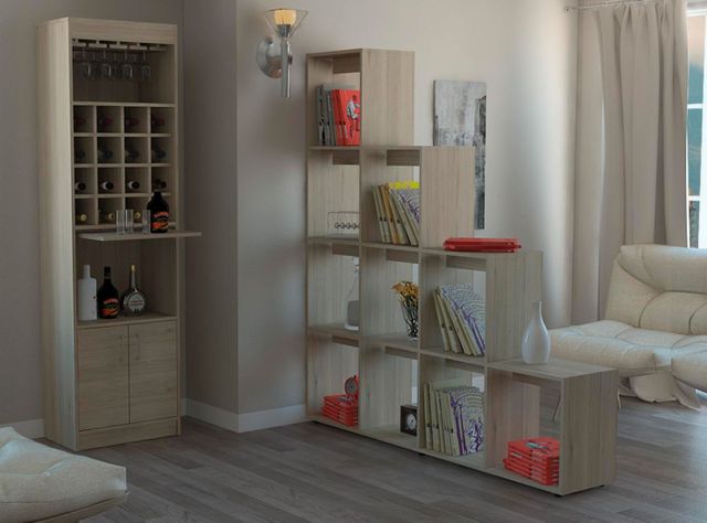 Combo Living Beijing Rovere Bar Kava + Biblioteca Escalera-3