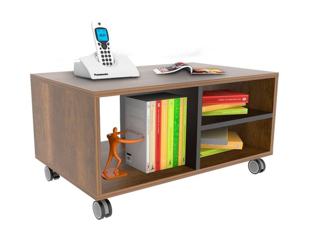Combo de Living Classic Rack TV 58'' + Biblioteca + Mesa de Centro-7
