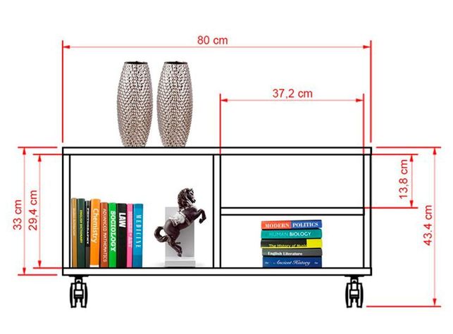 Combo de Living Classic Rack TV 58'' + Biblioteca + Mesa de Centro-4