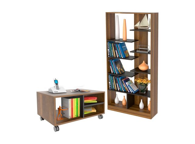 Combo de Living Classic Biblioteca + Mesa de Centro-1