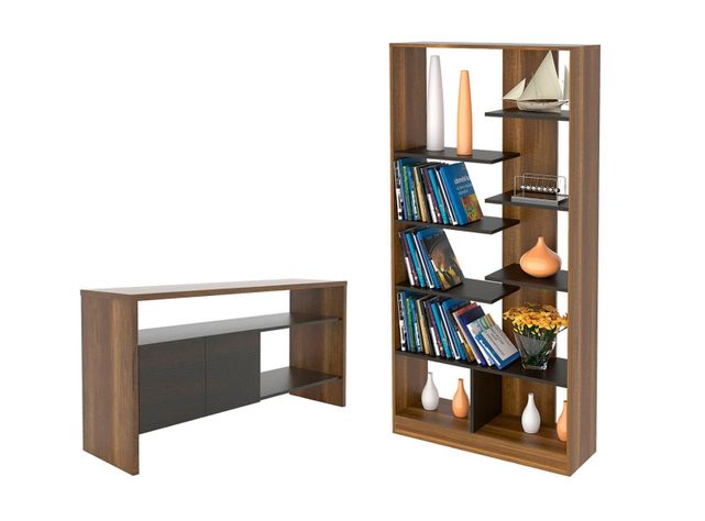 Combo TuHome de Living Classic Biblioteca + Arrimo TuHome-1