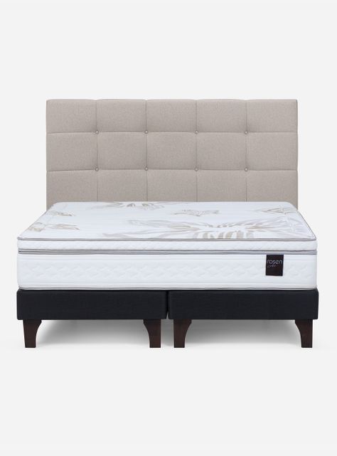 Cama Europea Art 4 2 Plazas Base Dividida + Respaldo-1
