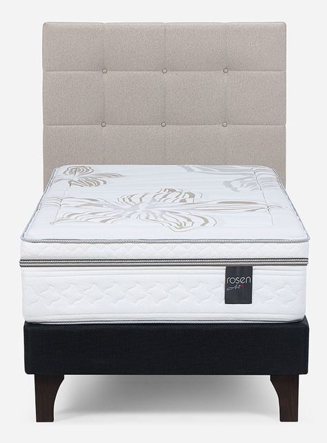 Cama Europea Art 4 1.5 Plazas + Respaldo Issey-1
