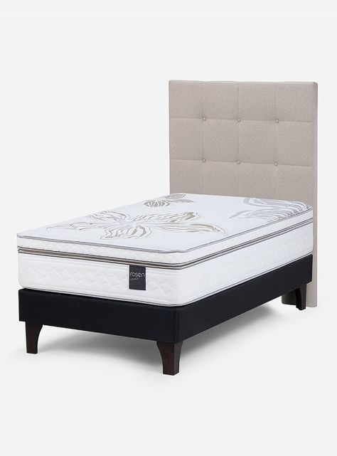Cama Europea Art 4 1.5 Plazas + Respaldo Issey-0