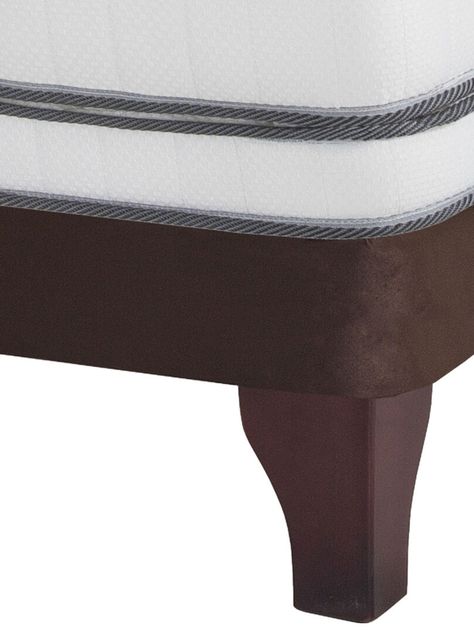 Cama Europea Majesty 2 Plazas Base Dividida Chocolate + Respaldo Design Crudo-2