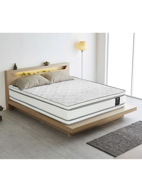 Cama Europea Majesty 2 Plazas Base Dividida Chocolate + Respaldo Design Crudo-4