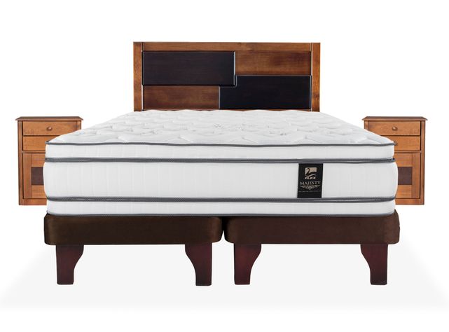 Cama Europea Majesty King Base Dividida Chocolate + Set Muebles Colonia-0