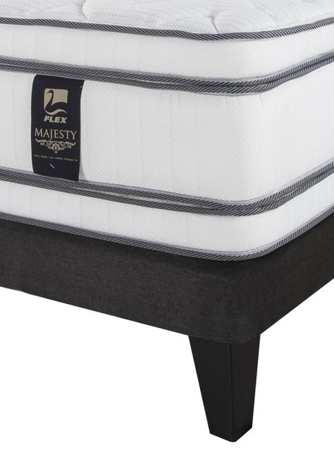 Cama Europea Majesty 2 Plazas Base Dividida Grafito + Almohada Viscoelástica-4