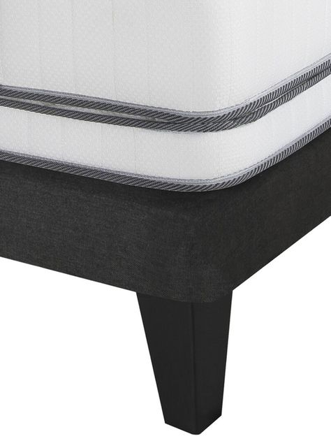 Cama Europea Majesty 2 Plazas Base Dividida Grafito + Respaldo Design Grafito-2
