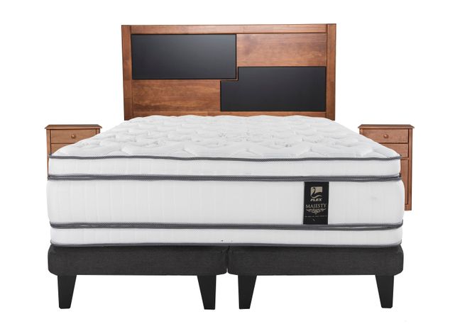 Cama Europea Majesty 2 Plazas Base Dividida Grafito + Set Muebles Colonia-0
