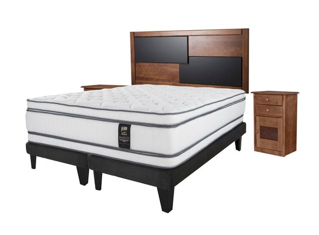 Cama Europea Majesty King Base Dividida Grafito + Set Muebles Colonia-1