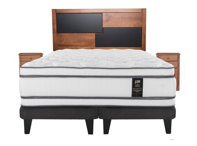 Cama Europea Majesty King Base Dividida Grafito + Set Muebles Colonia-0