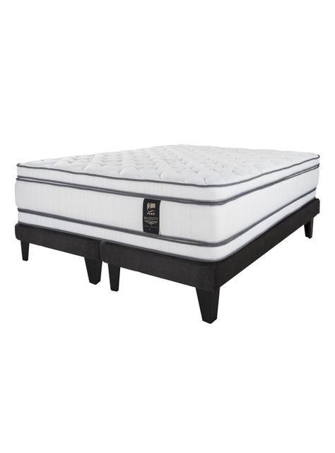 Cama Europea Majesty 2 Plazas Base Dividida Grafito-0