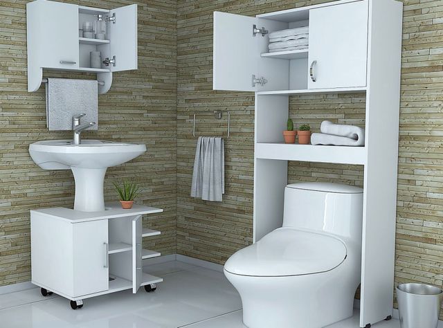 Combos Baño Big Bath Botiquín Mural + Optimizador Lavamanos 2 puertas + Optimizador Puertas TuHome-3