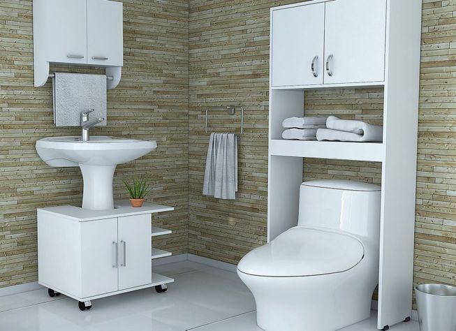 Combos Baño Big Bath Botiquín Mural + Optimizador Lavamanos 2 puertas + Optimizador Puertas TuHome-2