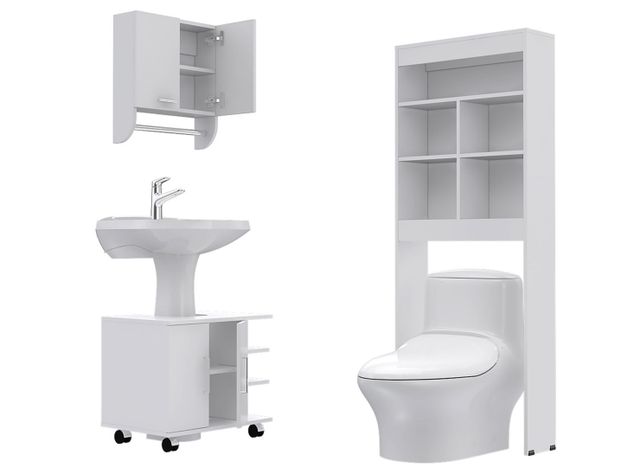 Combos Baño Big Bath Botiquín Mural + Optimizador Lavamanos 2 puertas + Optimizador Espacios-1