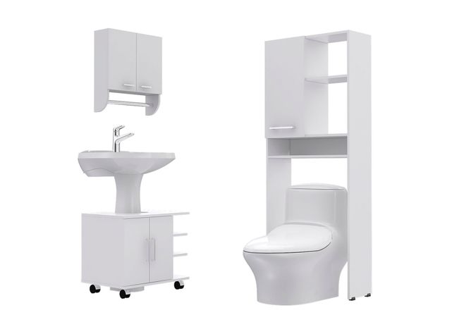 Combos Baño Big Bath Botiquín Mural + Optimizador Lavamanos 2 puertas + Armario Optimizador-0