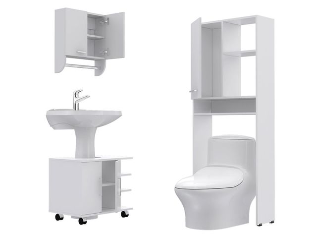 Combos Baño Big Bath Botiquín Mural + Optimizador Lavamanos 2 puertas + Armario Optimizador-1
