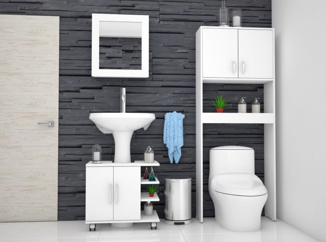 Combos Baño Big Bath Botiquín 47-B + Optimizador Lavamanos 2 Puertas + Armario Optimizador TuHome-3