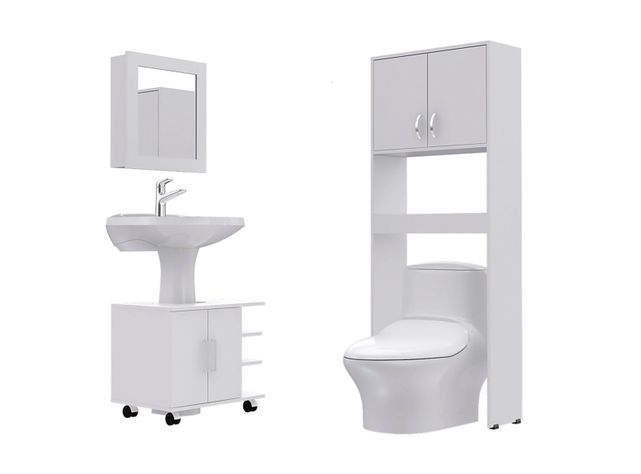Combos Baño Big Bath Botiquín 47-B + Optimizador Lavamanos 2 Puertas + Armario Optimizador TuHome-0