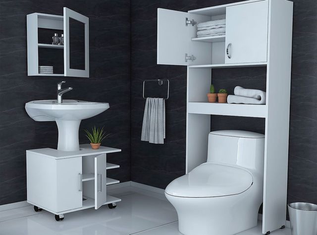 Combos Baño Big Bath Botiquín 47-B + Optimizador Lavamanos 2 Puertas + Armario Optimizador TuHome-2