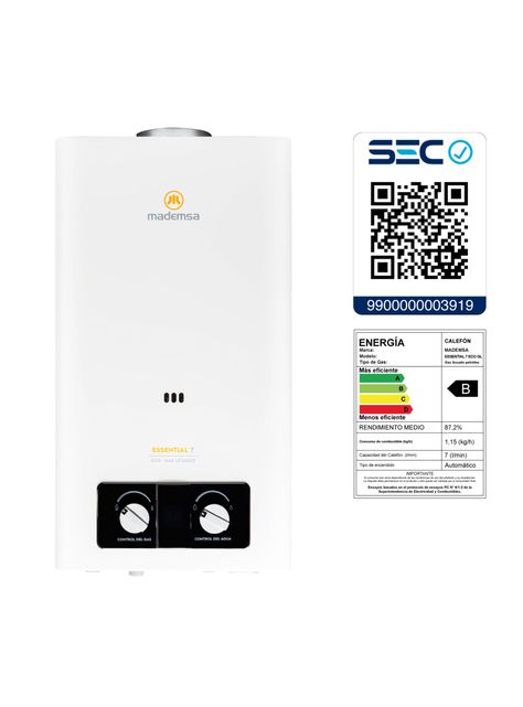 Calefont Gas Licuado 7 Litros Tiro Natural Essential Eco-1