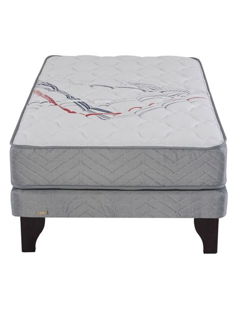 Cama Europea Therapedic Mas 1 Plaza Gris-1