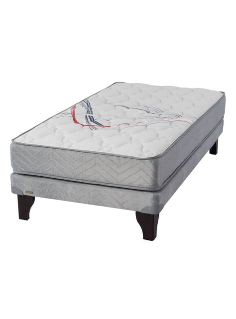 Cama Europea Therapedic Mas 1 Plaza Gris-0