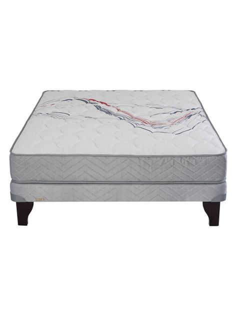 Cama Europea Therapedic Mas Full Gris Base Normal-1