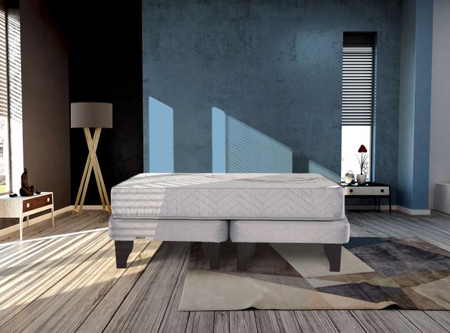 Cama Europea Therapedic Mas Full Gris Base Normal-5