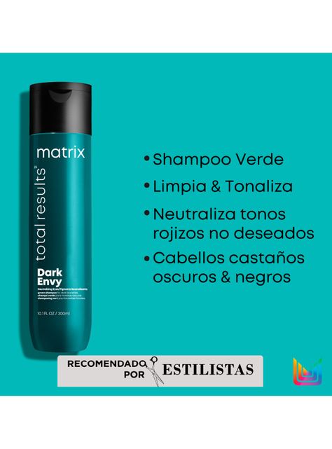 Shampoo Matizador Verde Cabello Castaño Oscuro con Color Dark Envy 300ml-1