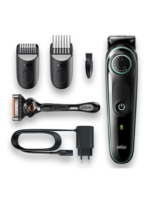 Recortadora de Barba 39 Ajustes + Máquina Afeitar Gillette-5